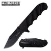 Spring Assist Folding Knife Tactical Black Serrated Blade EDC - Tophatter's Army Products & Self Defense Collectible Weapons - Tophatter Daily Deals