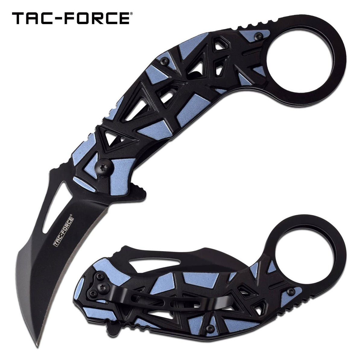 Tac Force Karambit Spring Assisted Folding Pocket Knife Blue - TOPHATTER'S ARMORY DEALS Collectible Weapons - Tophatter Daily Deals