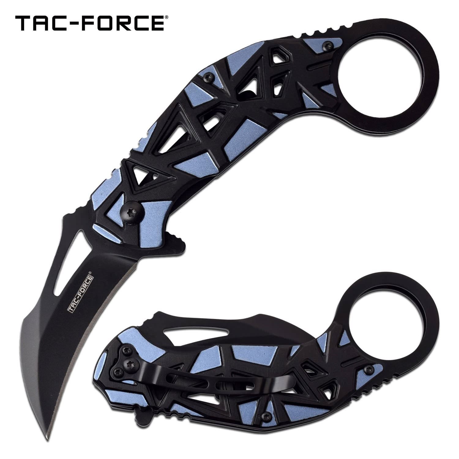 Tac Force Karambit Spring Assisted Folding Pocket Knife Blue - Tophatter's Inc. Weapons Store Online Collectible Weapons - Tophatter Daily Deals