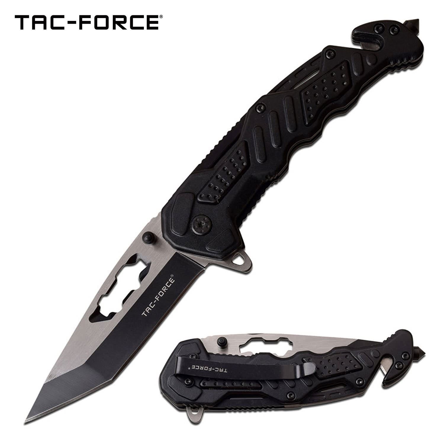 8.25" Tactical Spring Assisted Opening Pocket Knife Black - Tophatter's Inc. Weapons Store Online Collectible Weapons - Tophatter Daily Deals