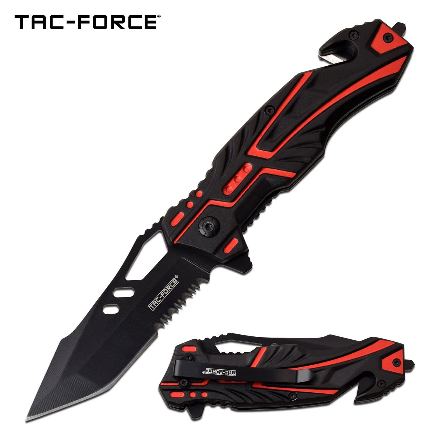 8.5" Tanto Tactical Spring Assisted Opening Pocket Knife Red - Tophatter's Guns'N'Weapons Store - FREE SHIPPING Collectible Weapons - Tophatter Daily Deals