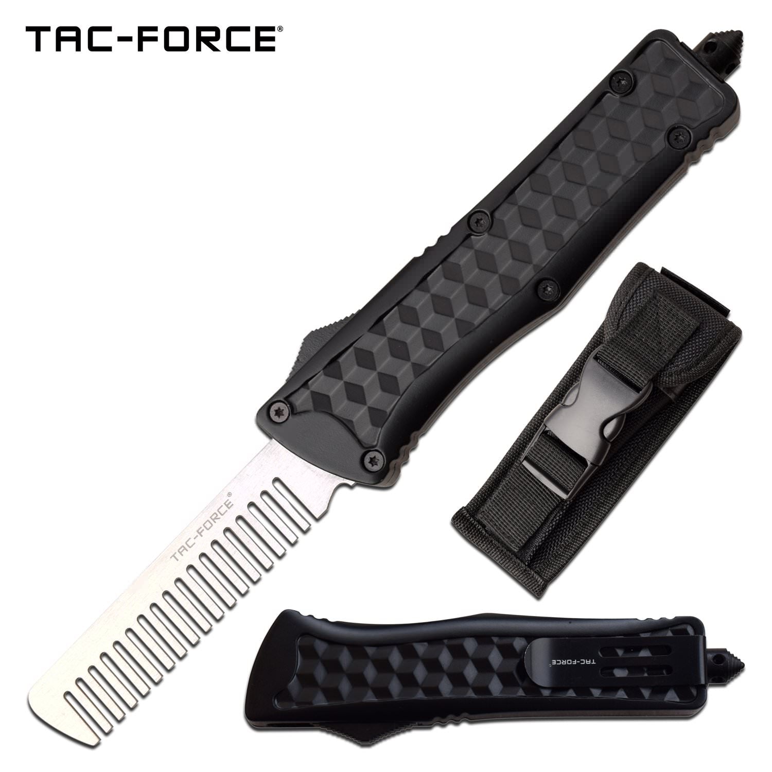 Automatic Beard Comb Out the Front Black Diamond Handle - Tophatter's Army Products & Self Defense Collectible Weapons - Tophatter Daily Deals