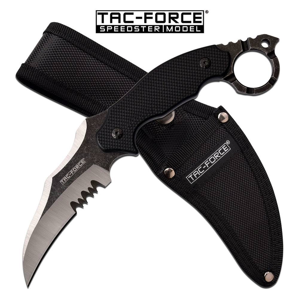 4" Serrated Silver Blade Full Tang Combat Tactical Karambit Knife Collectible Weapons - Tophatter Daily Deals