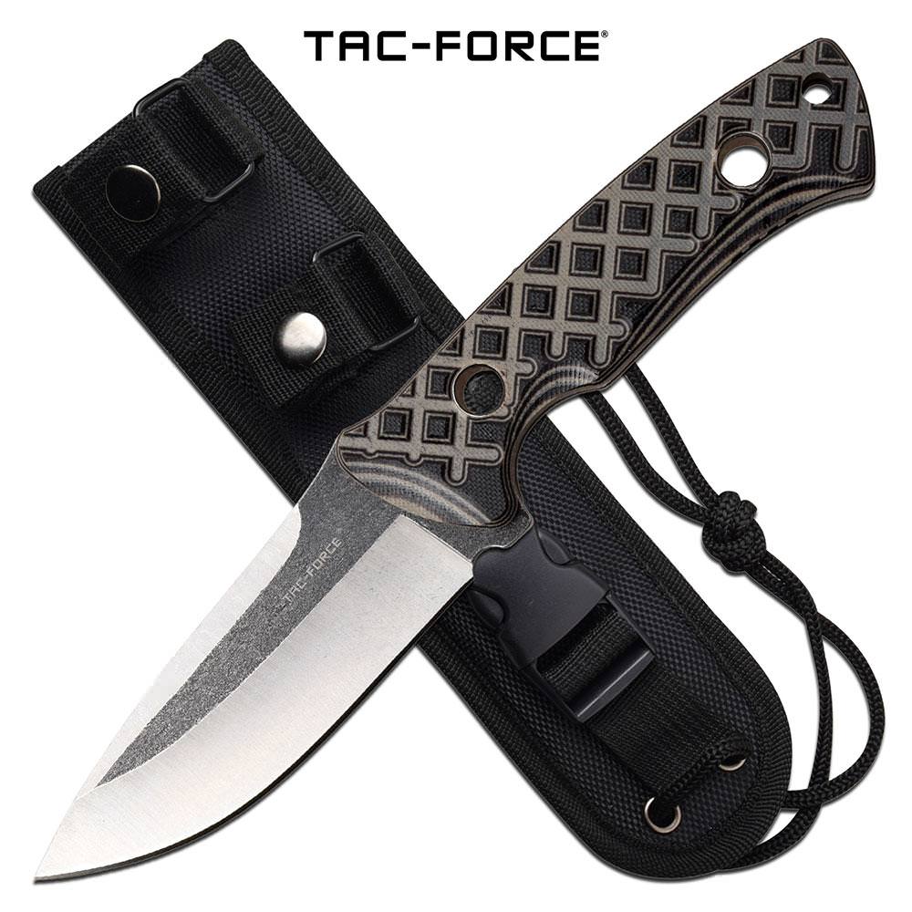 Tactical Combat Knife Fixed Blade Full Tang Tan G10 Handle With Sheath - TOPHATTER'S ARMORY DEALS Collectible Weapons - Tophatter Daily Deals