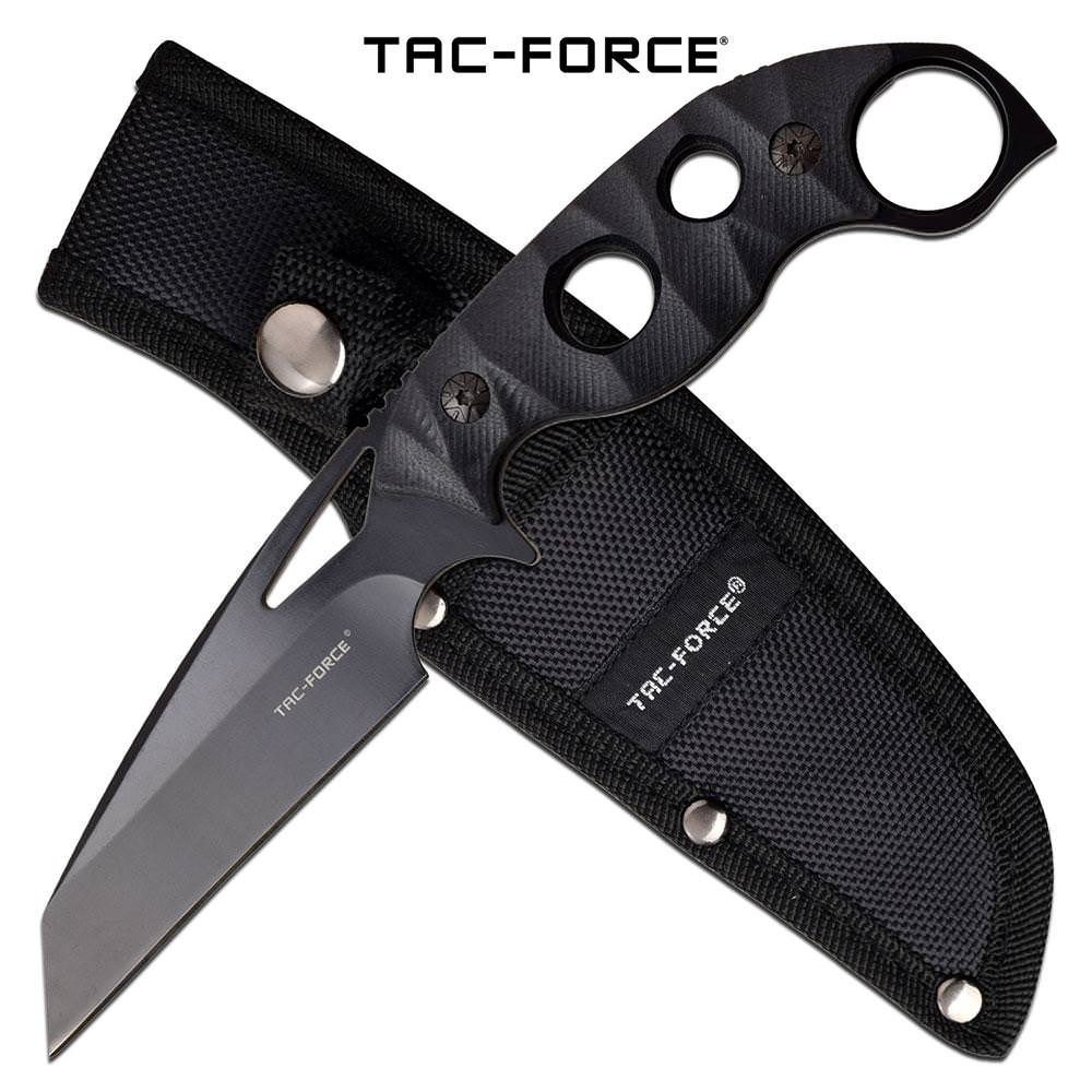 Tac Force Tactical Fixed Blade Knife 8.5 Inch Length Black G10 Handle Collectible Weapons - Tophatter Daily Deals