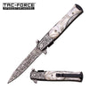 Stiletto Style Spring Action Assisted Folder Knife - White Mother of Pearl - TOPHATTER'S ARMORY DEALS Collectible Weapons - Tophatter Daily Deals