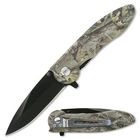 Linerlock Assisted Opening Folding Pocket Knife Camoflauge Gray - Tophatter's Inc. Weapons Store Online Collectible Weapons - Tophatter Daily Deals