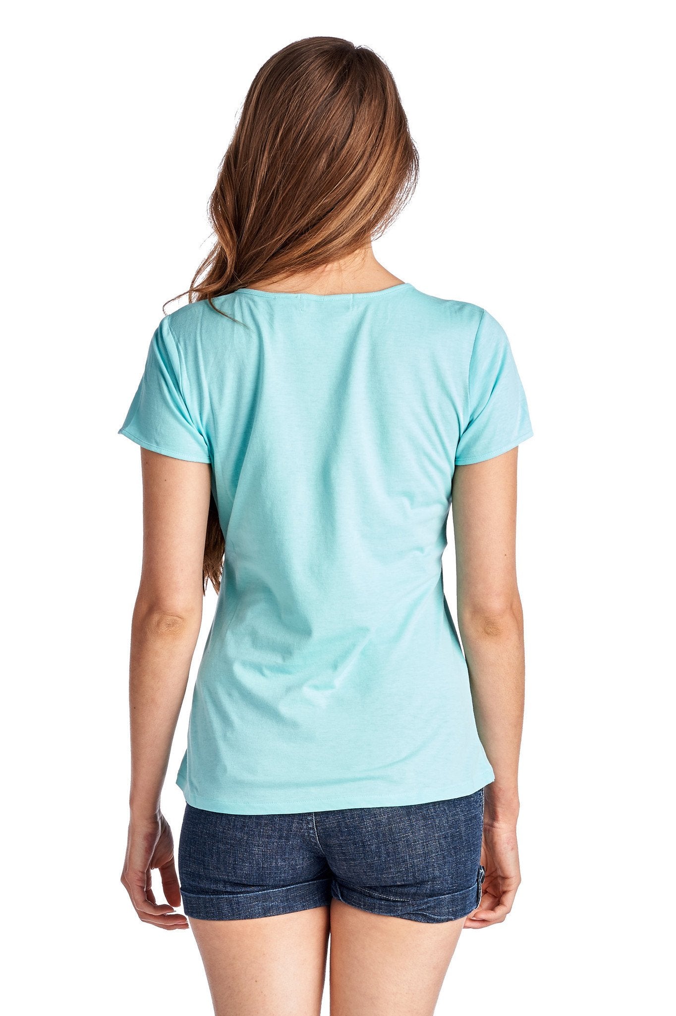 Women's Short Sleeve Rose Embroidered V-Neck Tee Tops - Tophatter Daily Deals