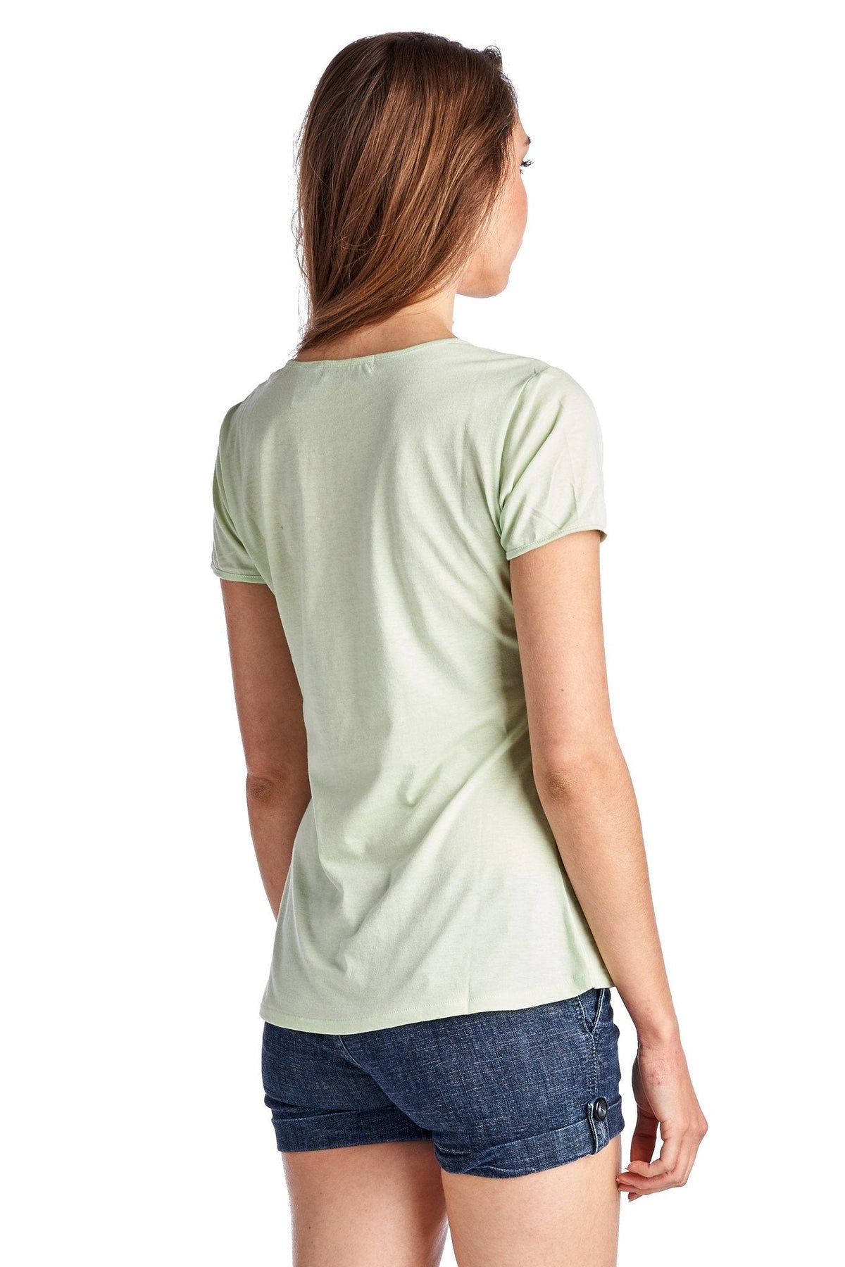 Women's Short Sleeve Rose Embroidered V-Neck Tee Tops - Tophatter Daily Deals
