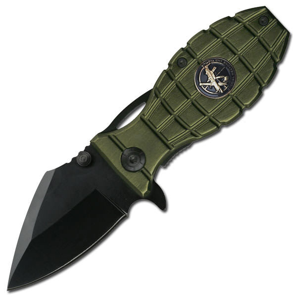 Special Weapon & Tactical Grenade Handle Rescue Spring Assist Knife Collectible Weapons - Tophatter Daily Deals
