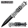 Skull Design Punisher Stiletto Spring Assisted Tactical Rescue Pocket Knife - TOPHATTER'S ARMORY DEALS Collectible Weapons - Tophatter Daily Deals