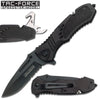 Black Spring Assist Knife Multi Tool With Can Opener, Rope Cutter, Glass Breaker Collectible Weapons - Tophatter Daily Deals