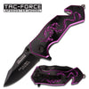Dragon Purple Small Outdoor Hunting Rescue Spring Assist Pocket Knife - TOPHATTER'S ARMORY DEALS Collectible Weapons - Tophatter Daily Deals