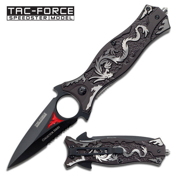 Spring Assist - Grey Dragon Knife - Spear & Spike Tactical Collectible Weapons - Tophatter Daily Deals