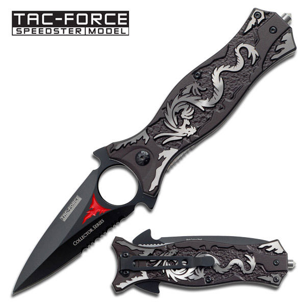 Spring Assist - Grey Dragon Knife - Spear & Spike Tactical - Tophatter's Inc. Weapons Store Online Collectible Weapons - Tophatter Daily Deals