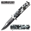 Spring Assist - 'Legal Auto Knife' - Snow Camo Tactical Rescue Fighter - TOPHATTER'S ARMORY DEALS Collectible Weapons - Tophatter Daily Deals