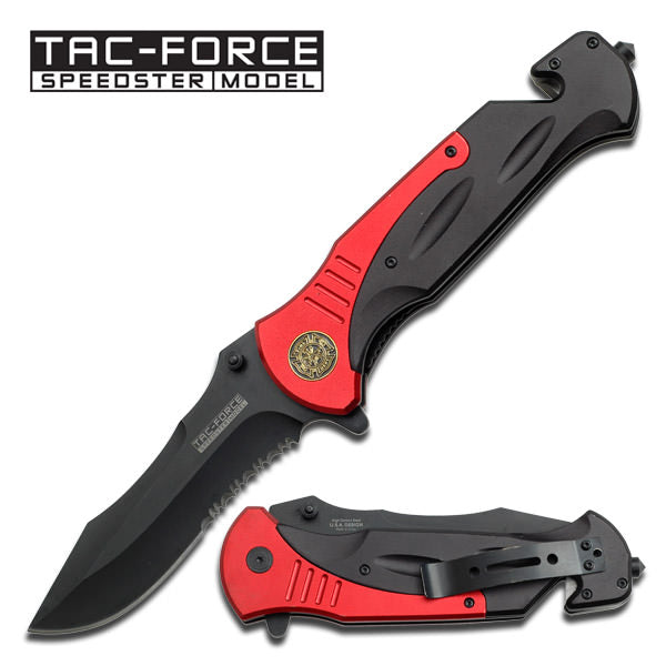 Fire Department Jumbo Rescue Folder Spring Assistd Knife - 6
