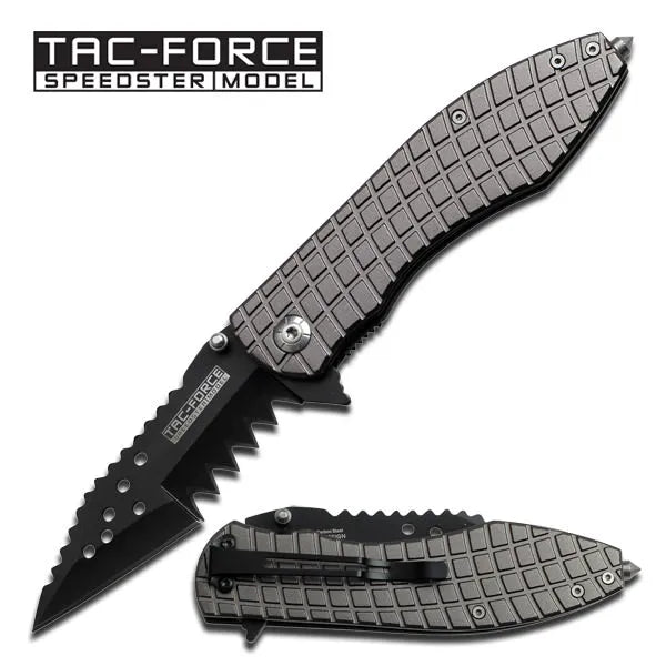 Grey Mutilator Spring Assisted Opening Pocket Knife - 5 Inch - Tophatter Daily Deals