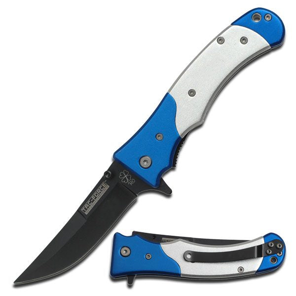 Blue Tactical Assisted Opening Folding Pocket Knife 4.5 Inch Closed Collectible Weapons - Tophatter Daily Deals