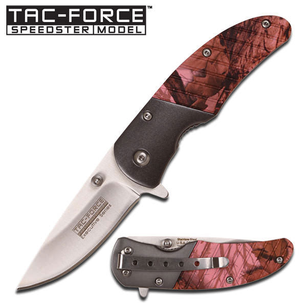 Tac Force Executive Series Linerlock Pink CamoSpring Assist Folding Knife Collectible Weapons - Tophatter Daily Deals