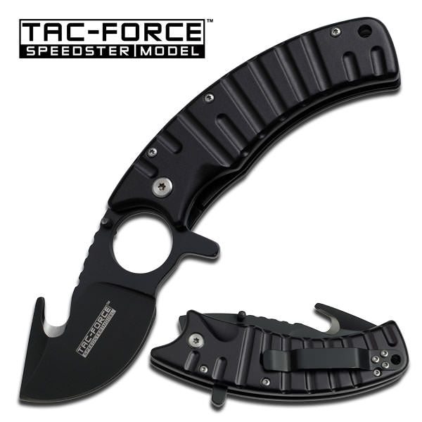 Tactical Heavy Duty Guthook Finger Hole Spring Assisted Knife - TOPHATTER'S ARMORY DEALS Collectible Weapons - Tophatter Daily Deals