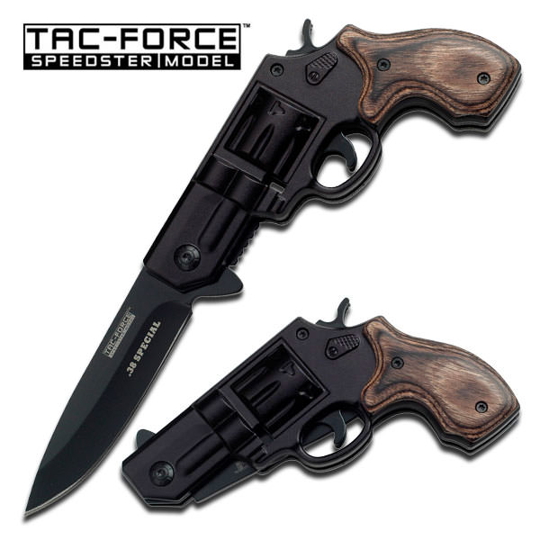 .38 Special Revolver Spring-Assisted Pocket Folding Knife - Tophatter's Guns'N'Weapons Store Collectible Weapons - Tophatter Daily Deals