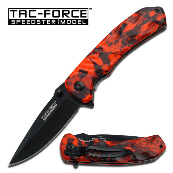 4.5" Red Camo Sturdy Spring Assisted Folding Pocket Knife Collectible Weapons - Tophatter Daily Deals