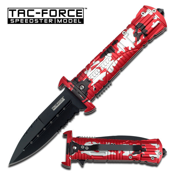 Spring Assist Knife Dagger Style Blade 5 Inch Closed With Glass Breaker - TOPHATTER'S ARMORY DEALS Collectible Weapons - Tophatter Daily Deals