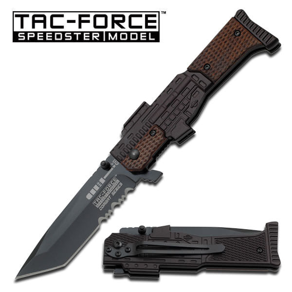 Rifle Shape Combat Series Spring Assist Opening Knife 3MM Thick Blade Collectible Weapons - Tophatter Daily Deals