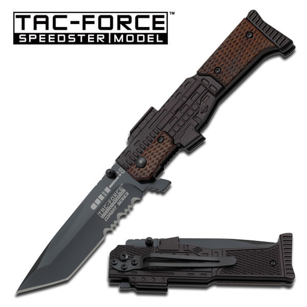 Rifle Shape Combat Series Spring Assist Opening Knife 3MM Thick Blade - TOPHATTER'S ARMORY DEALS Collectible Weapons - Tophatter Daily Deals