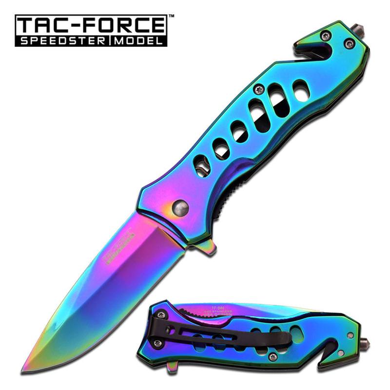 Tac Force Spring Assisted Knife 3.75 Inch Closed Titanium - Tophatter's Guns'N'Weapons Store - FREE SHIPPING Collectible Weapons - Tophatter Daily Deals