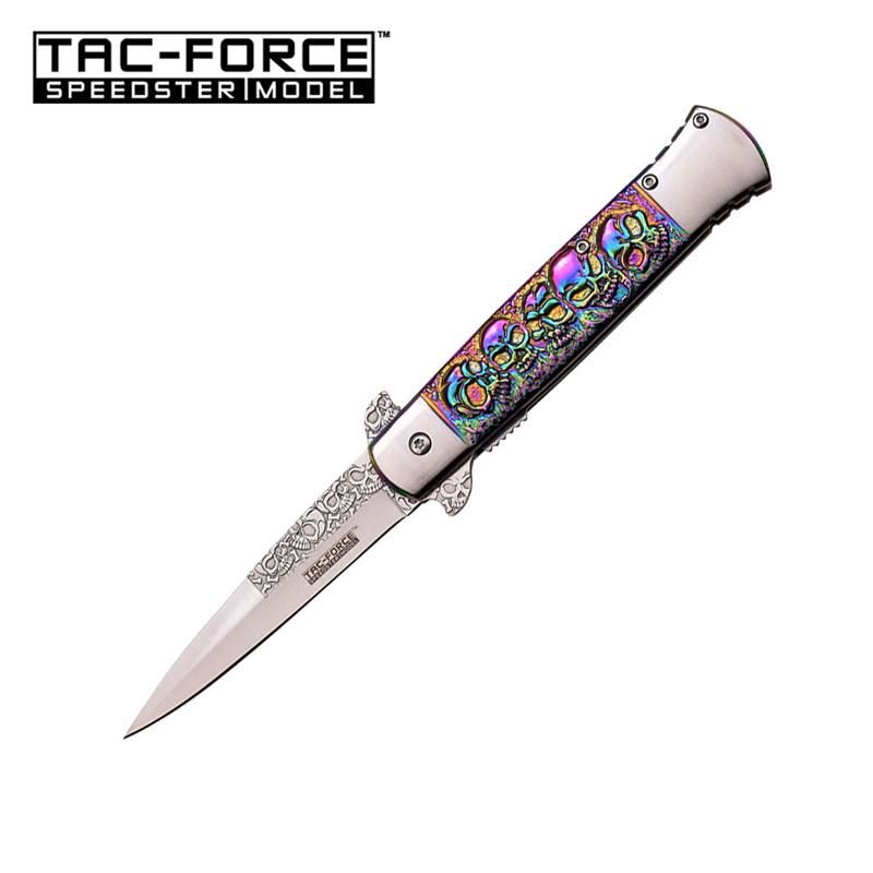 Tac Force 5 Inch Closed Rainbow Spring Assisted Opening Knife - TOPHATTER'S ARMORY DEALS Collectible Weapons - Tophatter Daily Deals