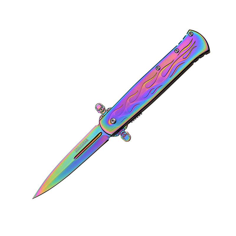 Tac Force Full Rainbow 5 Inches Spring Assisted Opening Knife - Tophatter's Guns'N'Weapons Store - FREE SHIPPING Collectible Weapons - Tophatter Daily Deals
