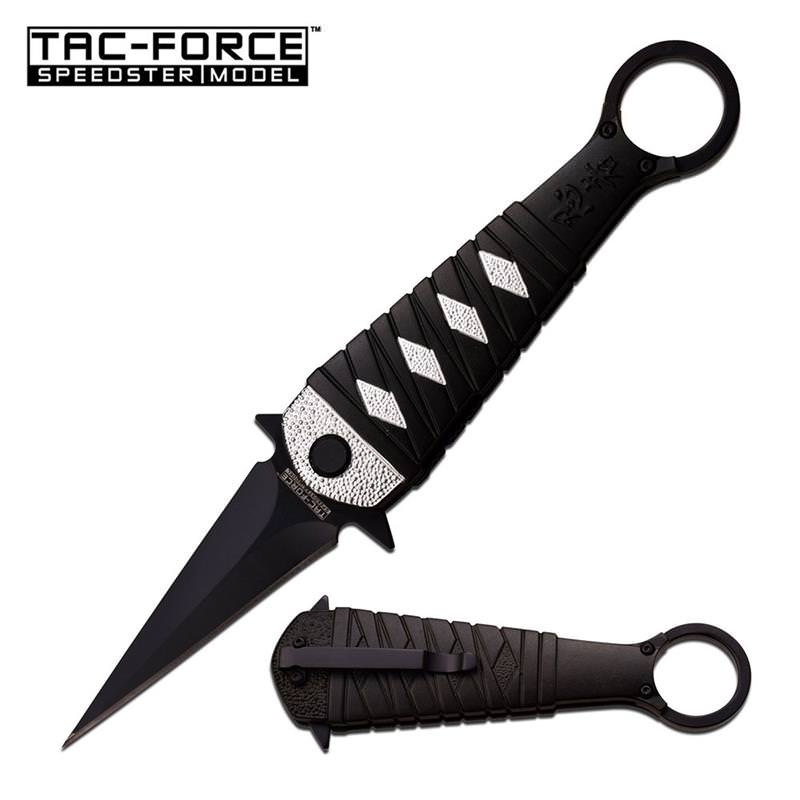 Assisted Open Ninja Stiletto Ring Fighter Pocket Knife Silver - Tophatter's Guns'N'Weapons Store Collectible Weapons - Tophatter Daily Deals