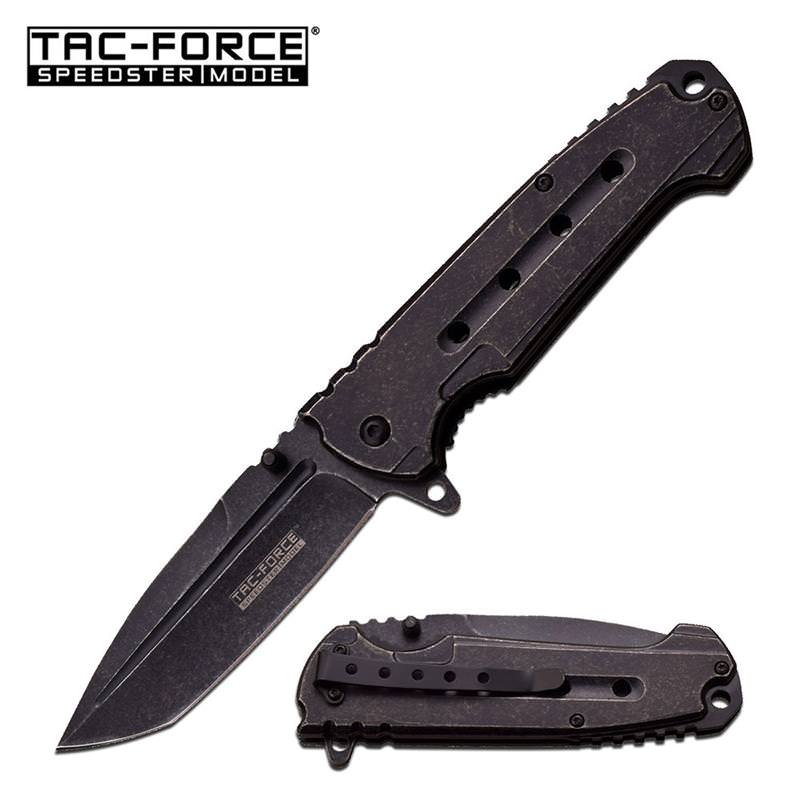 Tac-Force Stonewash Spring Assisted Knife Speedster Model - TOPHATTER'S ARMORY DEALS Collectible Weapons - Tophatter Daily Deals
