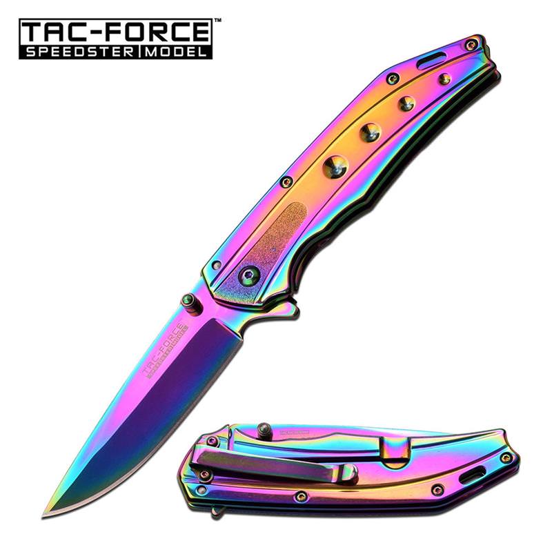 Tac Force 4.5" Closed Tactical Rainbow Spring Assist Knife Slim Blade - Tophatter's Guns'N'Weapons Store Collectible Weapons - Tophatter Daily Deals