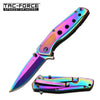 Tac Force 4" Rainbow Tactical Spring Assist Open Gentlemen Pocket Knife - TOPHATTER'S ARMORY DEALS Collectible Weapons - Tophatter Daily Deals