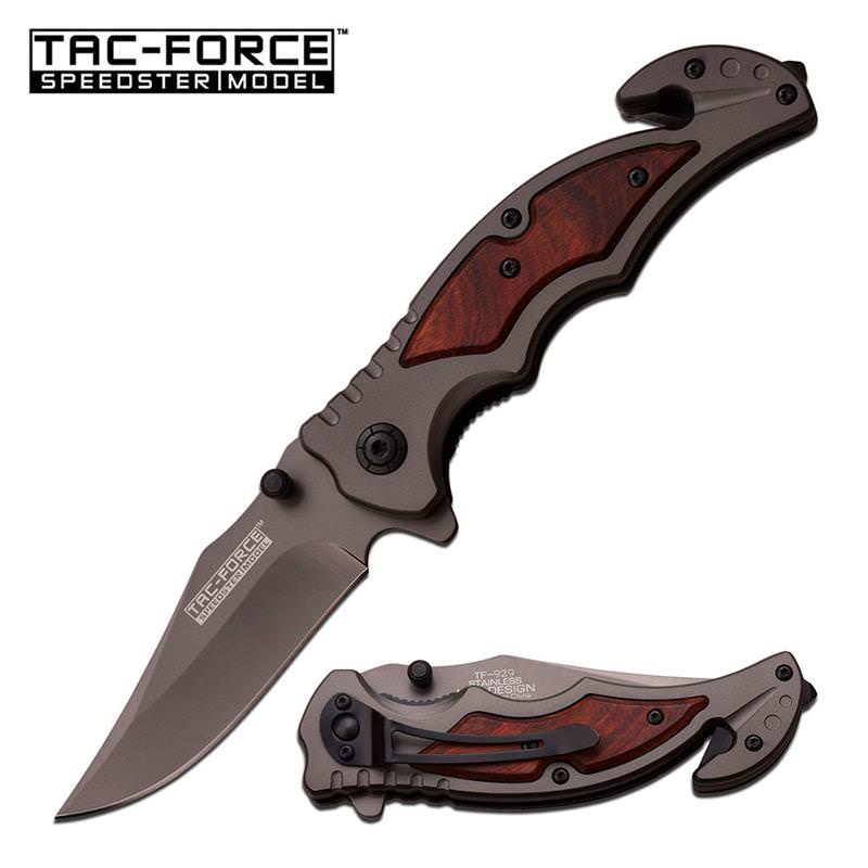 4.75 Inch Closed Grey Tactical Rescue Spring Assisted Knife - Tophatter's Inc. Weapons Store Online Collectible Weapons - Tophatter Daily Deals
