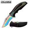 Spring Assisted Knife Rainbow Tactical Folder Collectible Weapons - Tophatter Daily Deals
