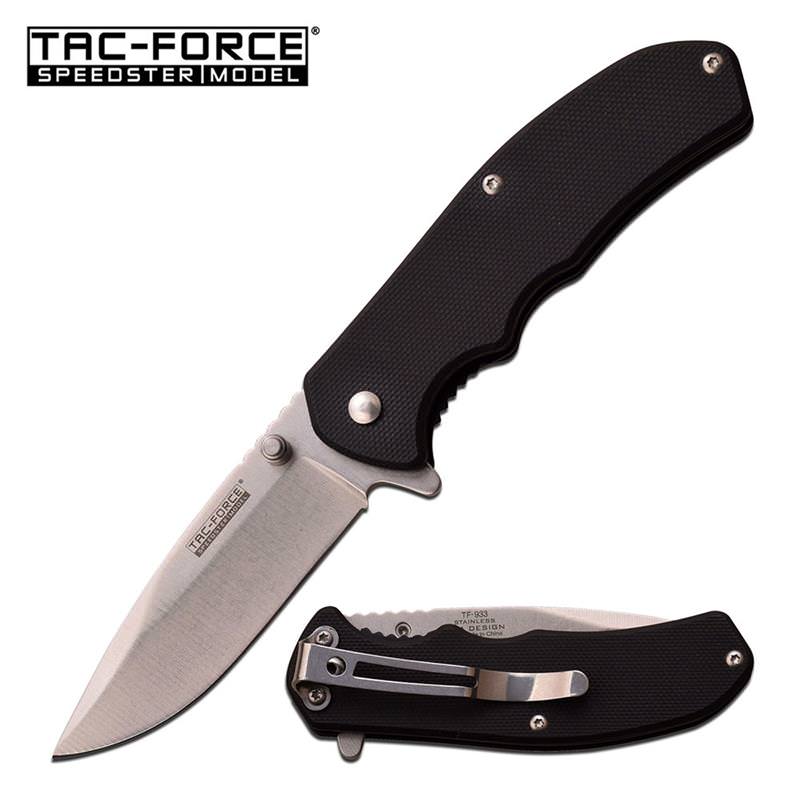 Black G10 Handle Tactical Blade Spring Assist Folding Pocket Knife - TOPHATTER'S ARMORY DEALS Collectible Weapons - Tophatter Daily Deals