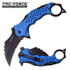 Tac-Force 3" Black Serrated Blade Blue Karambit Tactical Assisted Knife - Tophatter's Army Products & Self Defense Collectible Weapons - Tophatter Daily Deals