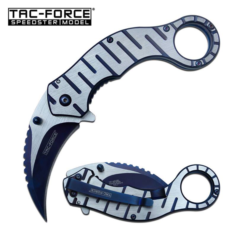 2.5" Blade Blue Steel Combat Karambit Spring Assist Knife - Tophatter's Inc. Weapons Store Online Collectible Weapons - Tophatter Daily Deals