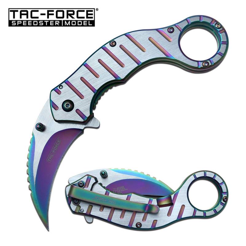 Spring Assisted EDC Tactical Folding Rescue Karambit Knife - Tophatter's Guns'N'Weapons Store Collectible Weapons - Tophatter Daily Deals