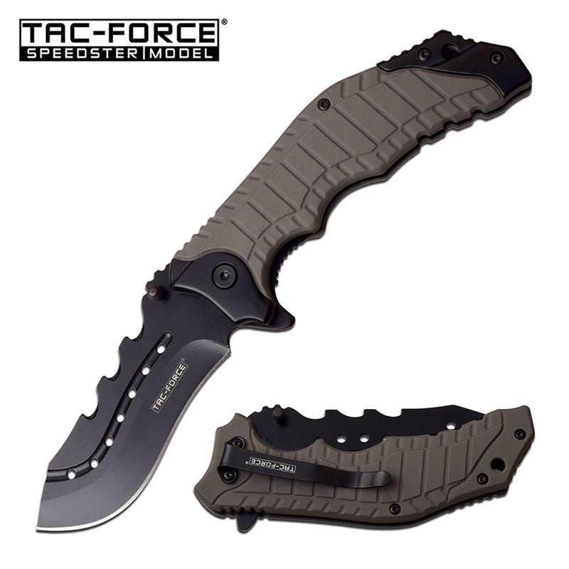 8.25" Grey Tactical Survival Spring Assisted Open Folding Pocket Knife - Tophatter's Guns'N'Weapons Store - FREE SHIPPING Collectible Weapons - Tophatter Daily Deals