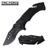 Folding Tracker Blade Tactical Rescue Spring Assist Pocket Knife All Black - Tophatter's Army Products & Self Defense Collectible Weapons - Tophatter Daily Deals