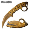 Gold Hawkbill Blade Tactical Spring Assisted Folding Knife - TOPHATTER'S ARMORY DEALS Collectible Weapons - Tophatter Daily Deals