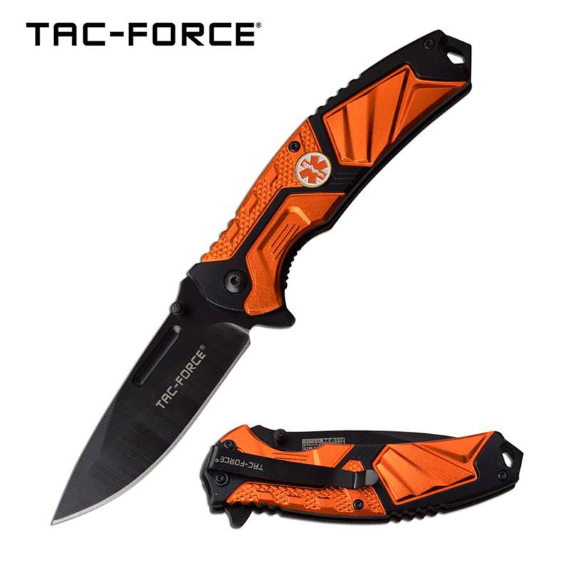 Emergency Medical Tech Spring Assisted Folding Pocket Knife Orange EMT Collectible Weapons - Tophatter Daily Deals