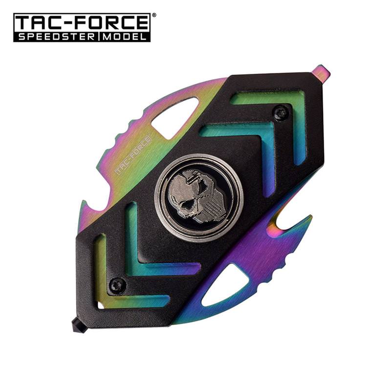 Fidget Spinner Rainbow Black Multi-Tool Bottle Opener, Glass Breaker, Cutter - Tophatter's Inc. Weapons Store Online Collectible Weapons - Tophatter Daily Deals