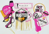Thirsty Girls Hen’s Night Photo Booth Props Set with Pink and Black Party Accessories > Novelties > Party Supplies - Tophatter Daily Deals