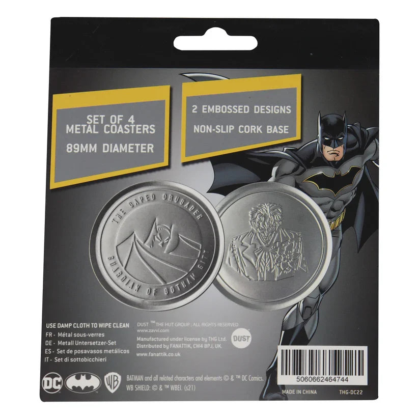 DC Batman - Set of 4 Embossed Metal Coasters